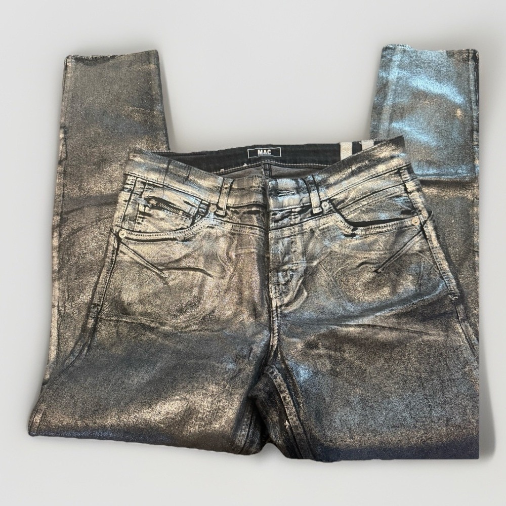 Mac‎ Rich Metallic Covered Jeans Rich Slim US Size 8 EU 38 Ankle